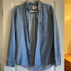 Topman Light Blue Jean Casual Button Down Shirt